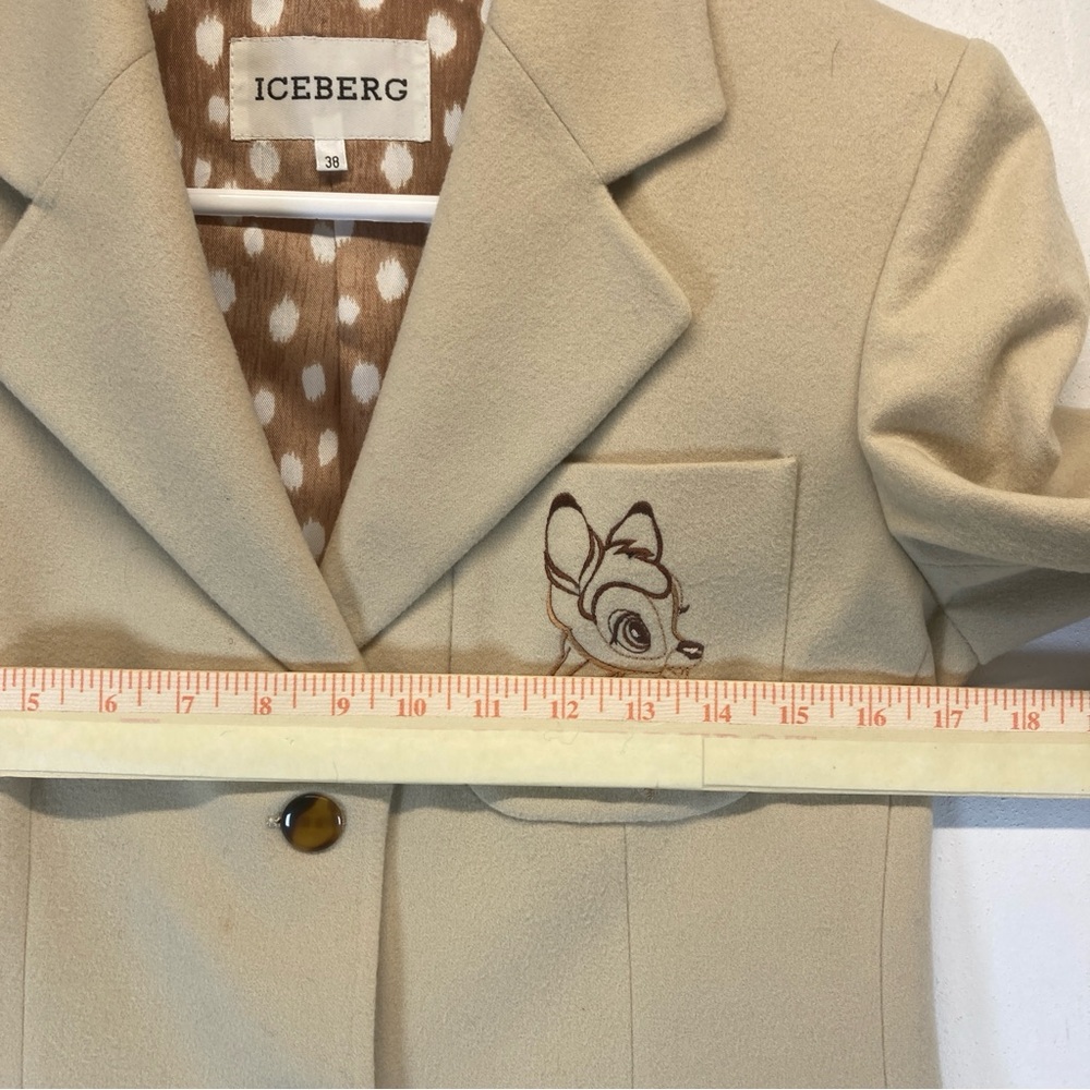 ICEBERG Vintage Disney Bambi Jacket Blazer Coat Cashmere Wool Beige Size 38 - Picture 10 of 15
